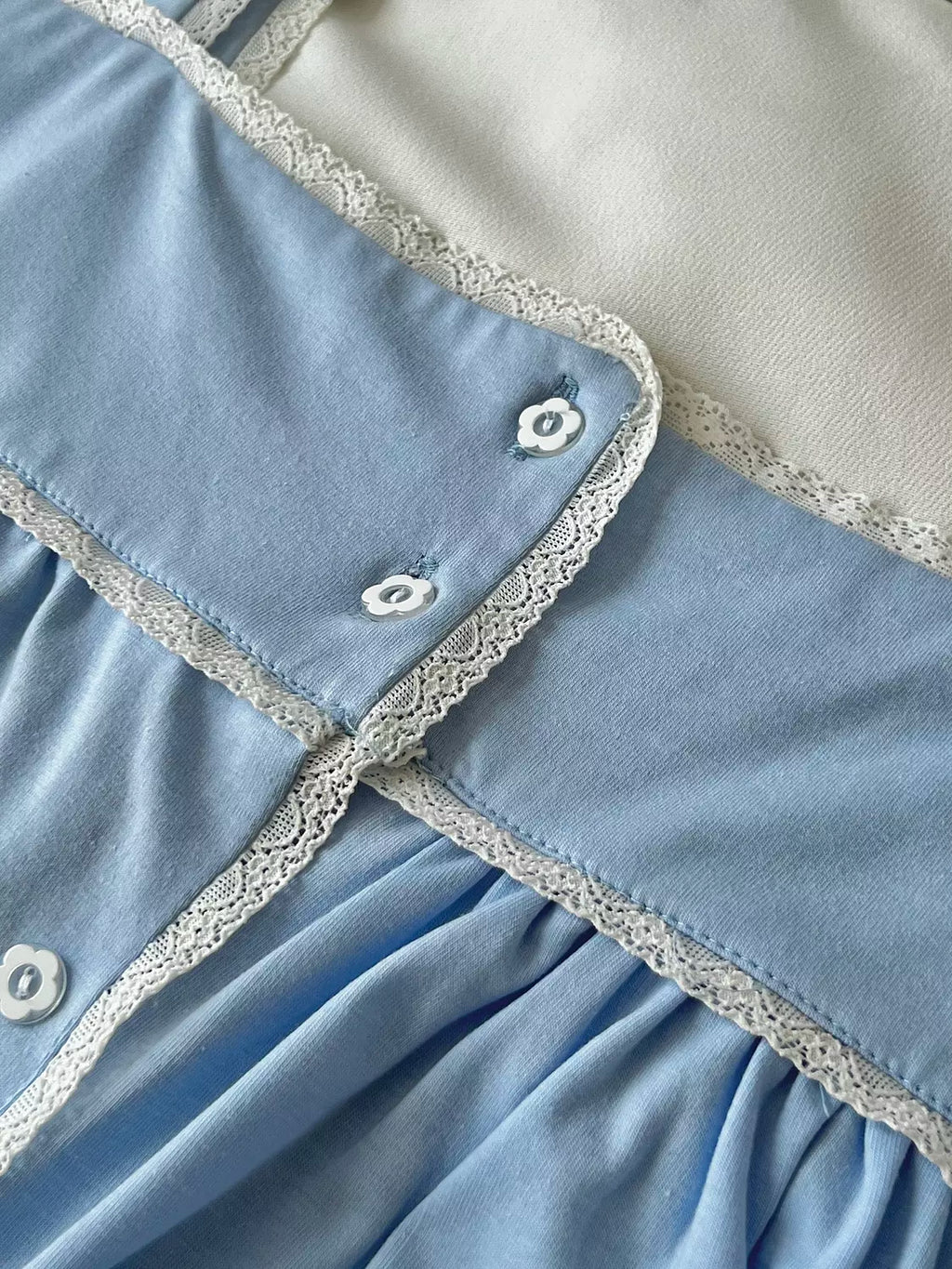 Sky Blue Lace Night Gown